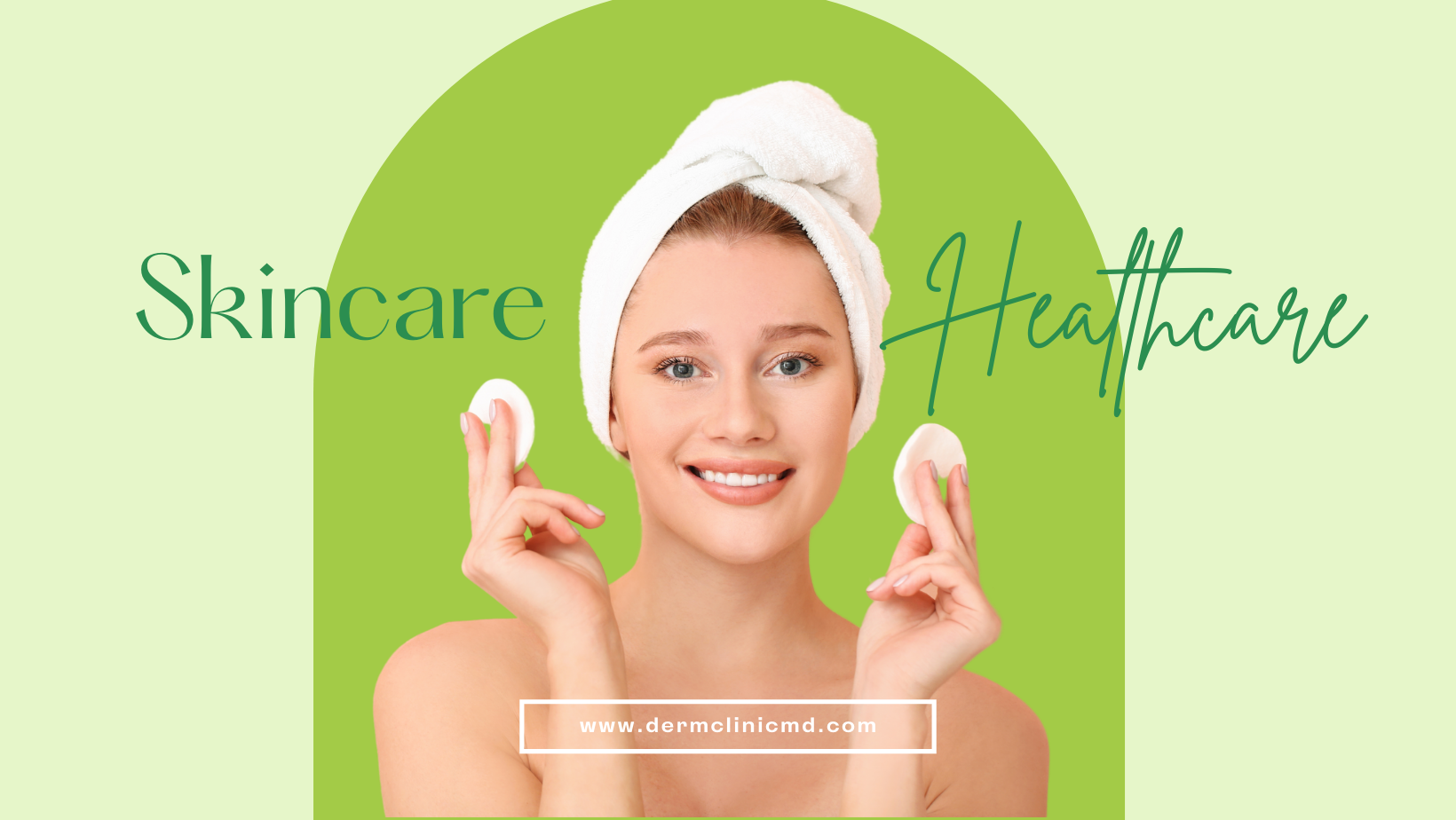 A woman celebrating skincare