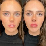 Final frontal comparison showing a subtle lift to the corners of the mouth and a brighter overall complexion